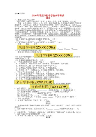 山东省枣庄市2016年中考语文真题试题（含答案）.doc
