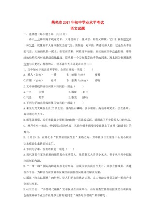 山东省莱芜市2017年中考语文真题试题（含答案）.doc