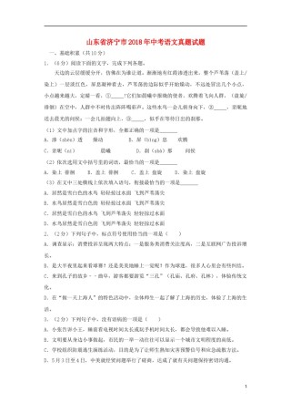 山东省济宁市2018年中考语文真题试题（含解析）.doc