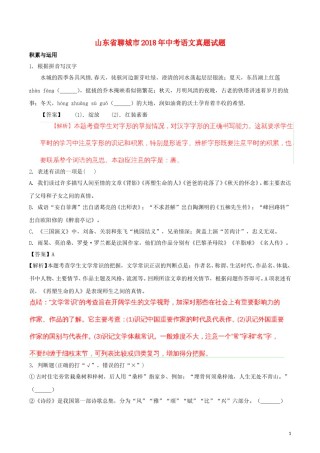 山东省聊城市2018年中考语文真题试题（含解析）.doc