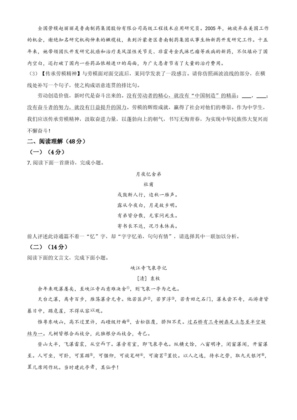 山东省临沂市2021年中考语文试题（原卷版）.doc_第3页