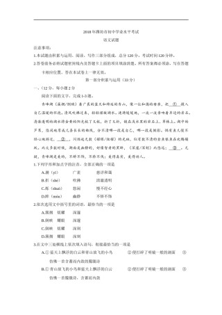 2018年山东省潍坊市中考语文试题及答案.doc