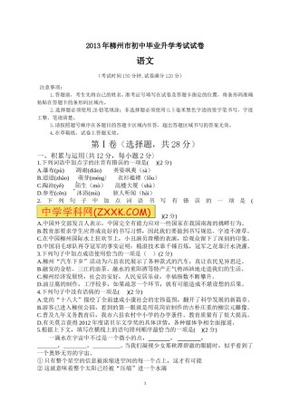 2013年广西柳州中考语文试卷.doc