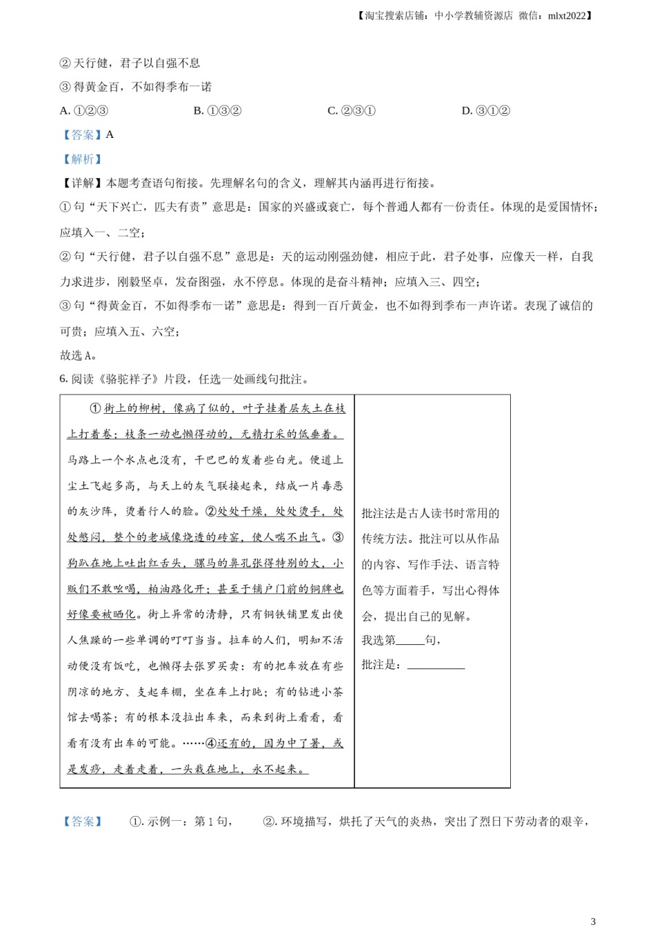 精品解析：2023年黑龙江省牡丹江市中考语文真题（解析版）.docx_第3页