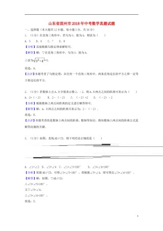 山东省滨州市2018年中考数学真题试题（含解析）.doc