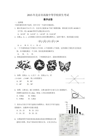 2015年北京市中考数学试题与答案.doc
