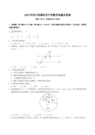 2020年四川省德阳市中考数学真题及答案.doc