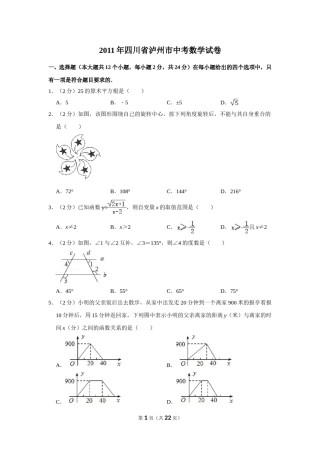 2011年四川省泸州市中考数学试卷.doc