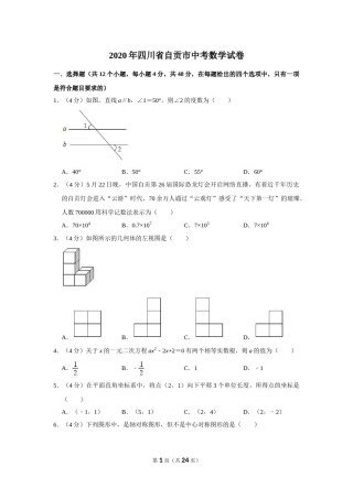 2020年四川省自贡市中考数学试卷.doc
