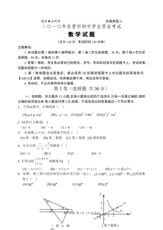 2010年山东省东营市中考数学试卷及答案.doc