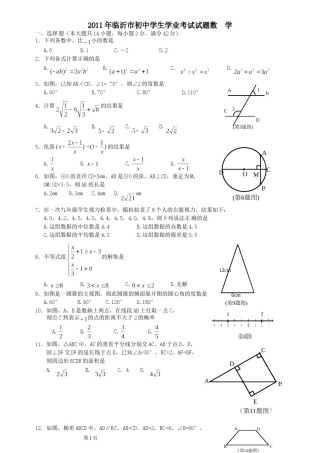 2011年山东省临沂市中考数学试题及答案.doc