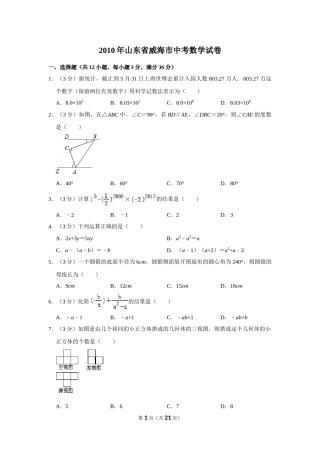 2010年山东省威海市中考数学试卷.doc