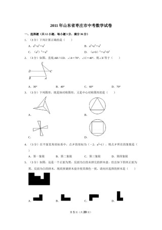 2011年山东省枣庄市中考数学试卷.doc
