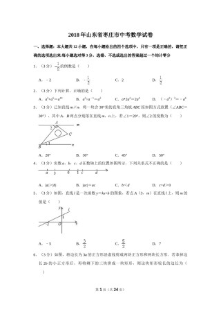 2018年山东省枣庄市中考数学试卷.doc