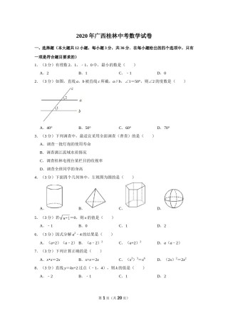 2020年广西桂林中考数学试卷.doc