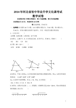 2014年河北省中考数学试题及答案.doc