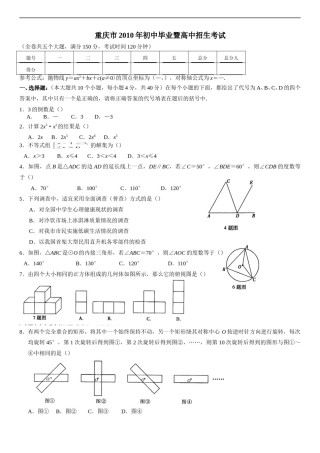 2010年重庆市中考数学试题及答案.doc