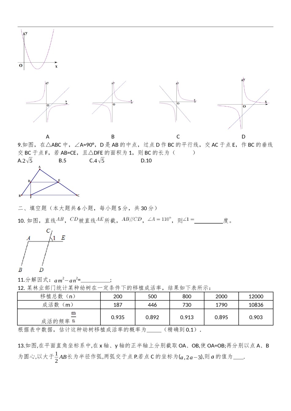 新疆自治区、生产建设兵团2020年初中学业水平考试数学试题.docx_第2页