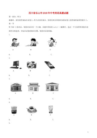 四川省乐山市2018年中考英语真题试题（含解析）.doc