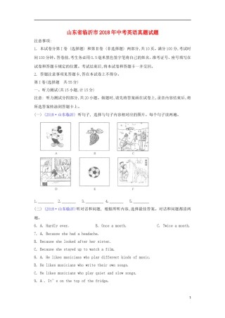 山东省临沂市2018年中考英语真题试题（含解析）.doc