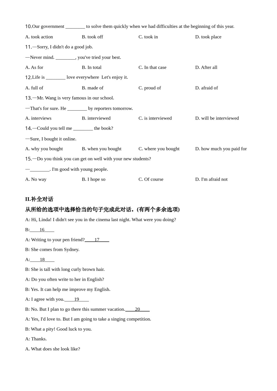 精品解析：辽宁省铁岭市、葫芦岛市2020年中考英语试题（原卷版）.doc_第2页