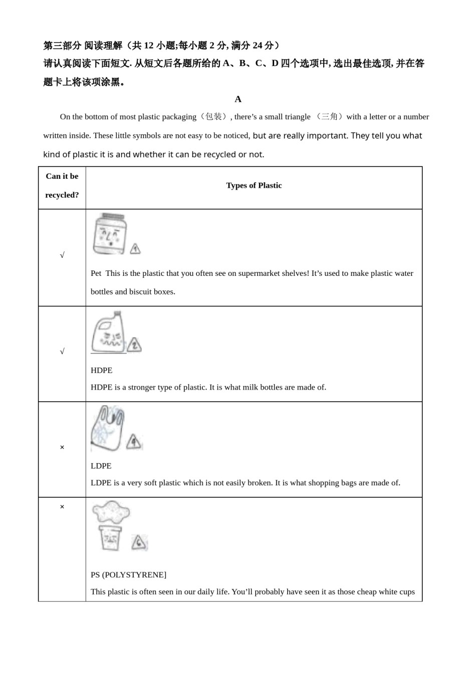 精品解析：江苏省苏州市2021年中考英语试题（原卷版）.doc_第3页
