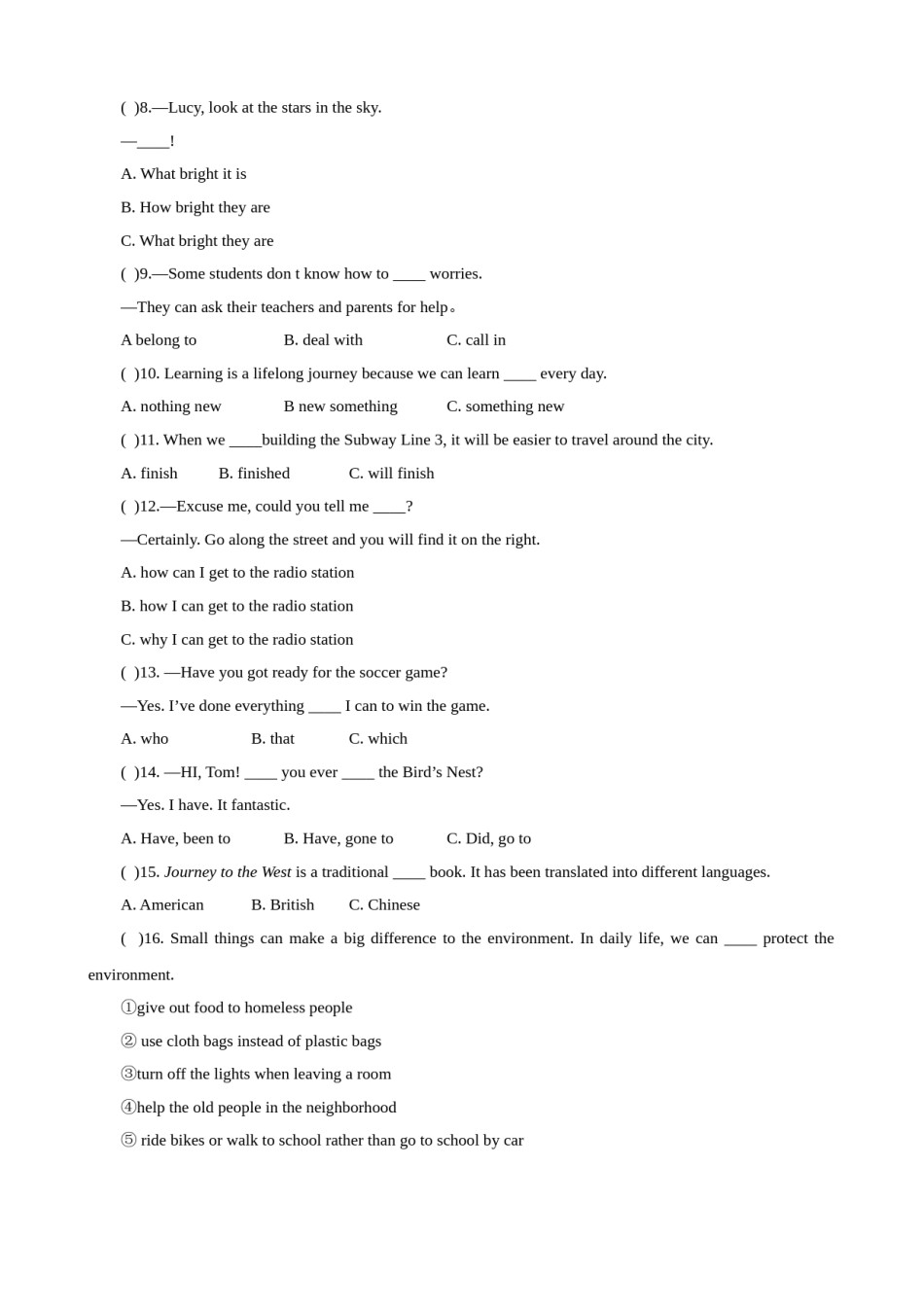 2019年哈尔滨市中考英语试题及答案(WORD版).doc_第2页