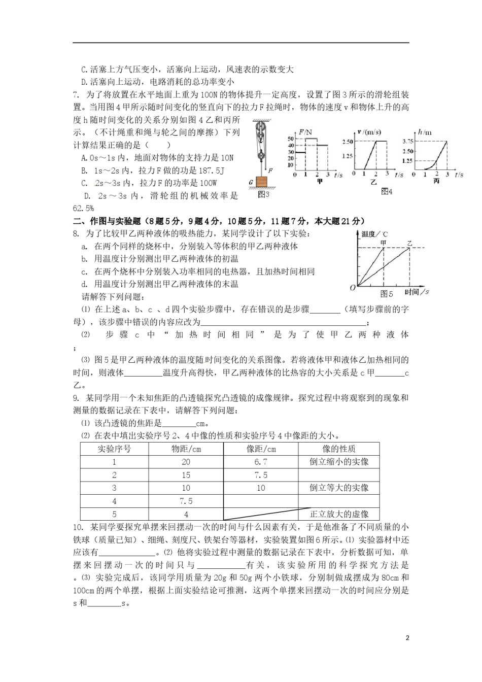 内蒙古包头市、乌兰察布市2015年中考物理真题试题（含答案）.doc_第2页
