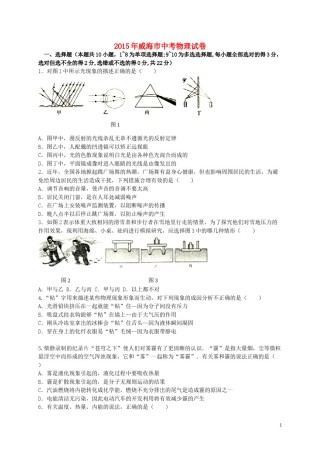 山东省威海市2015年中考物理真题试题（含答案）.doc