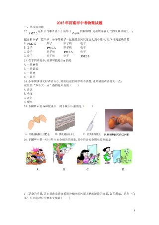 山东省济南市2015年中考物理真题试题（含答案）.doc