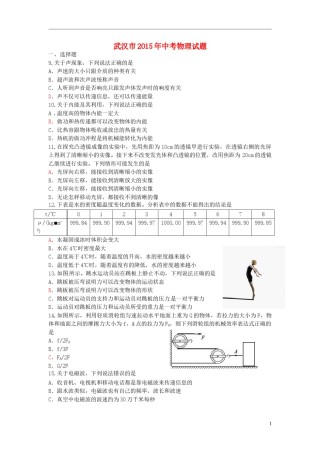 湖北省武汉市2015年中考物理真题试题（含答案）.doc