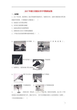 浙江省丽水市2017年中考物理真题试题（含解析）.DOC