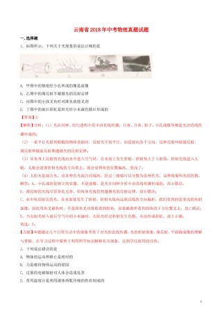 云南省2018年中考物理真题试题（含解析）.doc