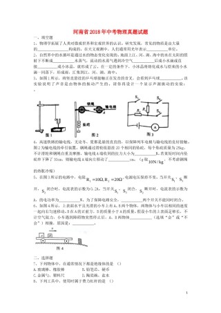 河南省2018年中考物理真题试题（含扫描答案）.doc