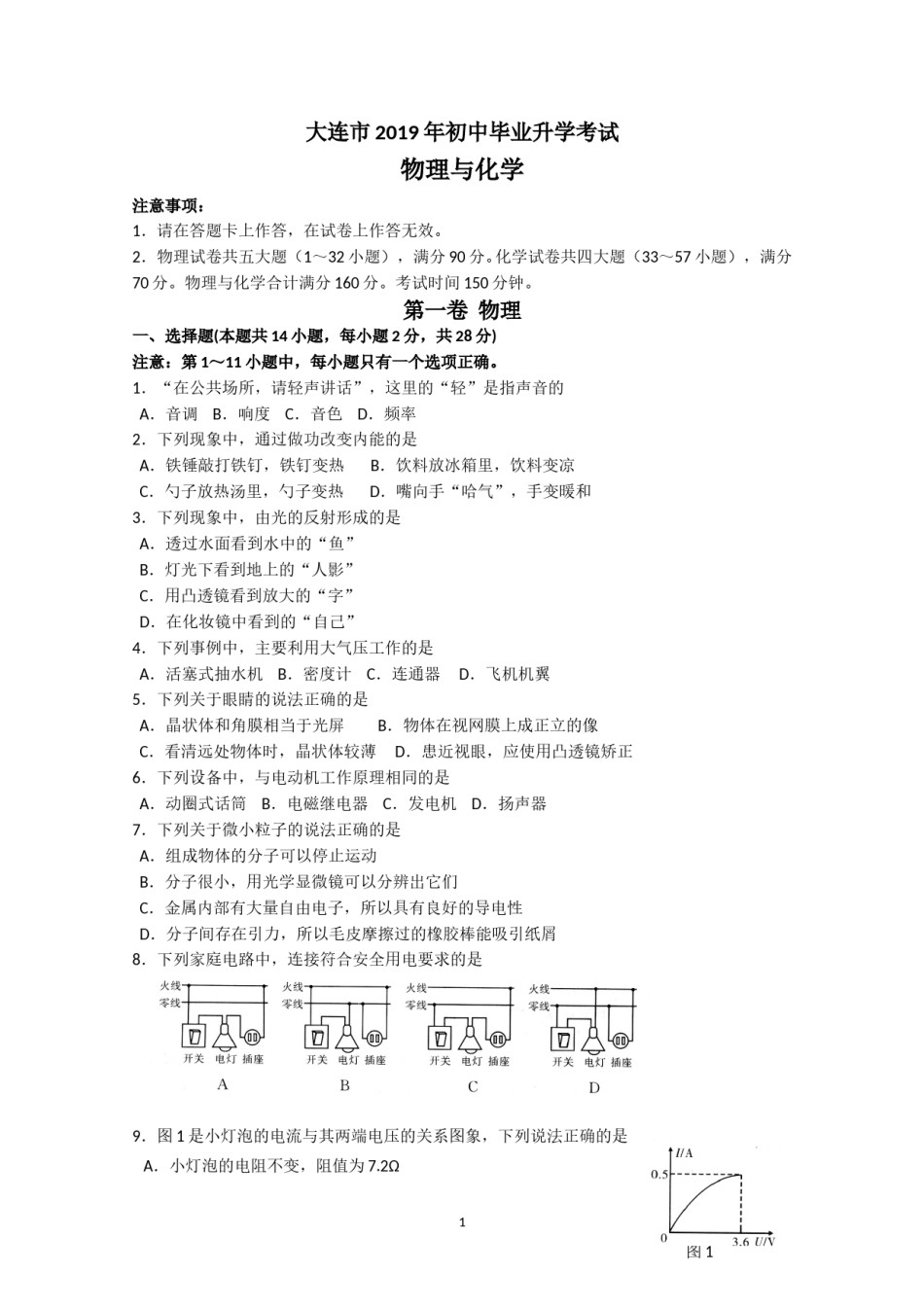 2019大连中考物理卷.doc_第1页