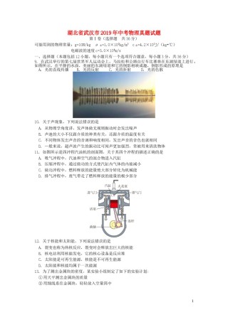 湖北省武汉市2019年中考物理真题试题.doc