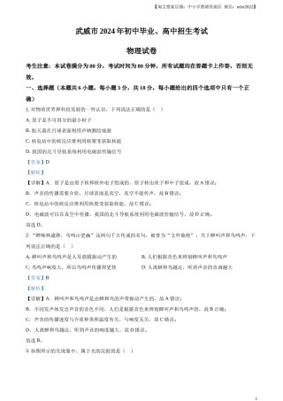 临夏州中考物理试题（解析版）.docx