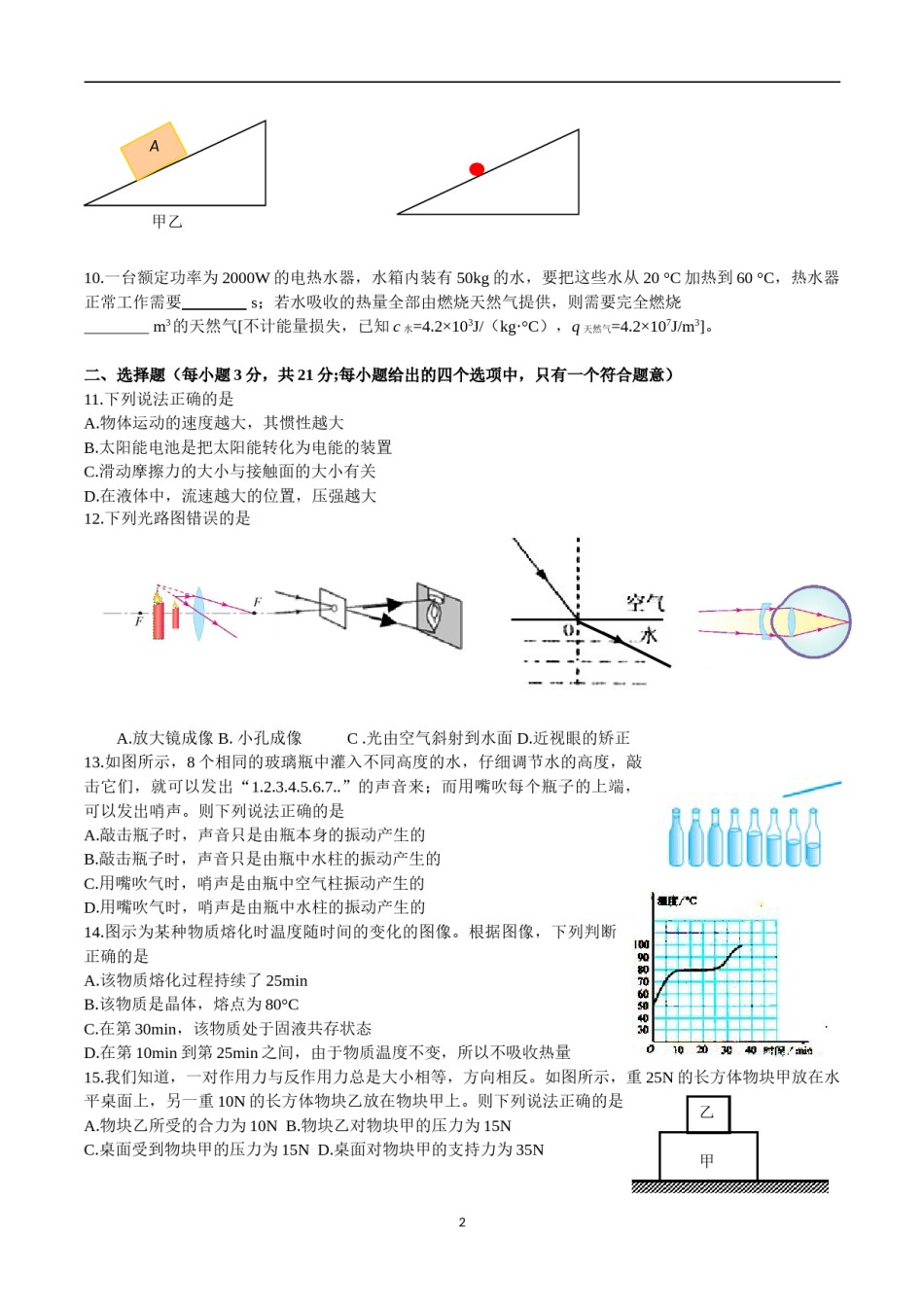 2018年安徽省中考物理试题及答案.doc_第2页