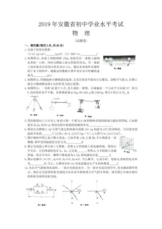 2019年安徽省中考物理试题及答案.doc