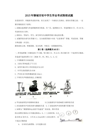 2015年聊城市中考物理试题及答案.doc