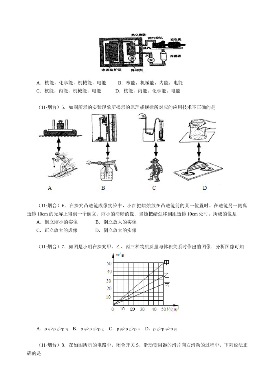 2011年山东省烟台市中考物理试卷及答案.doc_第2页