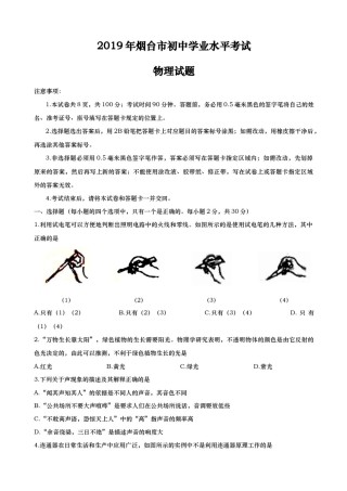 2019年山东省烟台市中考物理试卷及答案.docx