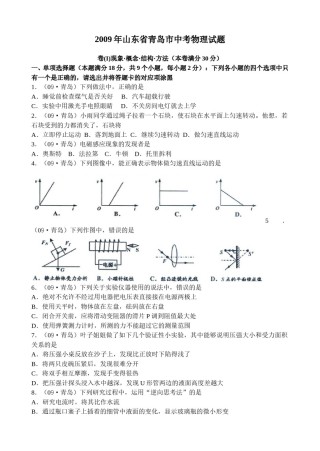 2009年青岛市中考物理试卷和答案.doc