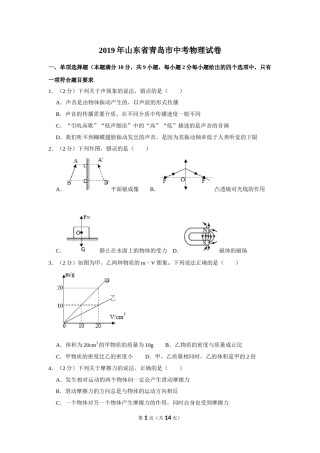 2019年青岛市中考物理试卷和答案.doc
