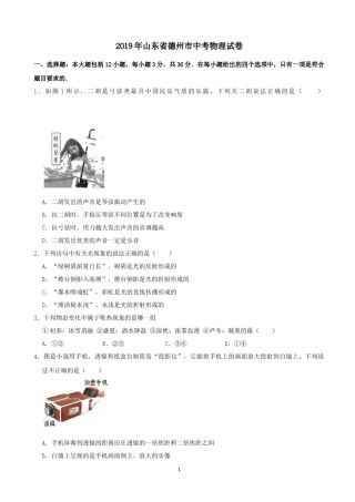 山东省德州市2019年中考物理试题.docx