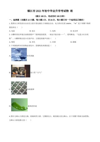 2021年江苏省镇江市中考物理试题.doc