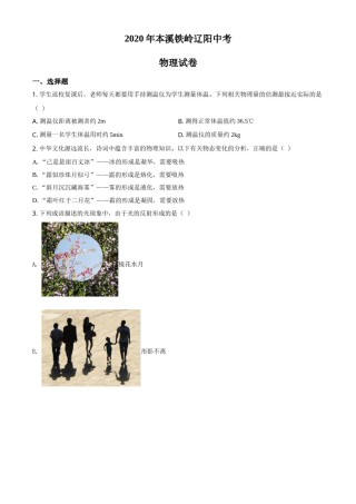 2020年辽宁省本溪市、铁岭市、辽阳市中考物理试题（空白卷）.doc