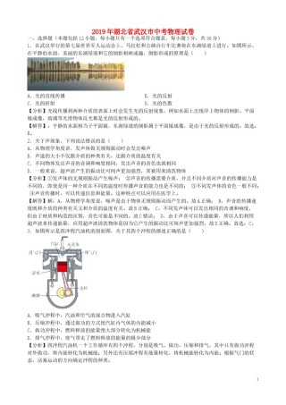 湖北省武汉市2019年中考物理真题试题（含解析）.docx