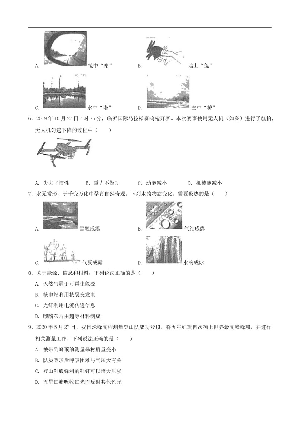 山东省临沂市2020年中考物理试题（word版，含解析）.docx_第2页