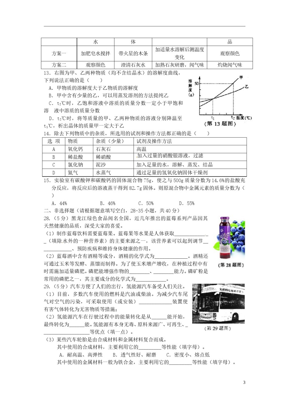 黑龙江省哈尔滨市2015年中考化学真题试题（含答案）.doc_第3页